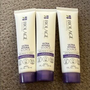 3 BIOLAGE Ultra Hydra Source Leave-In Cream Travel Sz
